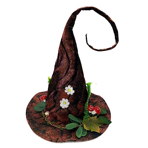 Gramigg Hexenhüte für Erwachsene, Teenager, Halloween, Maskerade, Rindenstoff, Zaubererhut, Cosplay, Kostüm, Halloween, Party, lustiges Kleid Gramigg Hexenhüte für Erwachsene, Teenager, Halloween, Maskerade, Rindenstoff, Zaubererhut, Cosplay, Kostüm, Halloween, Party, lustiges Kleid von Gramigg
