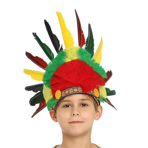 Gramigg Indianer-Kostüm, Haarreif für Karneval, Festival, Requisiten, gefiedertes Haarband, indischer Haarreif für Bühnenauftritte Gramigg Indianer-Kostüm, Haarreif für Karneval, Festival, Requisiten, gefiedertes Haarband, indischer Haarreif für Bühnenauftritte von Gramigg