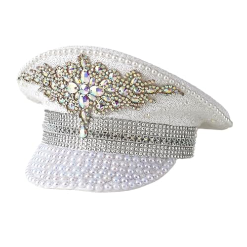 Gramigg Juwelenkristall Captain Braut Brauthut Für Junggesellenparty Kopfbedeckung Kopfbedeckung Für Clubbühne Gramigg Juwelenkristall Captain Braut Brauthut Für Junggesellenparty Kopfbedeckung Kopfbedeckung Für Clubbühne von Gramigg