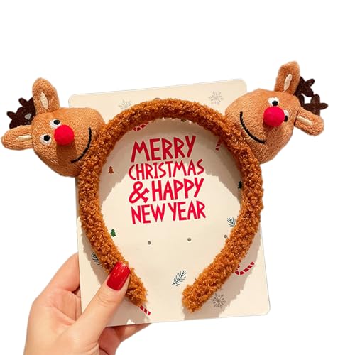 Gramigg Mädchen-Haarband, Weihnachtsmotiv, Plüsch-Haarband, lässiges Bankett-Stirnband für Mädchen Gramigg Mädchen-Haarband, Weihnachtsmotiv, Plüsch-Haarband, lässiges Bankett-Stirnband für Mädchen von Gramigg