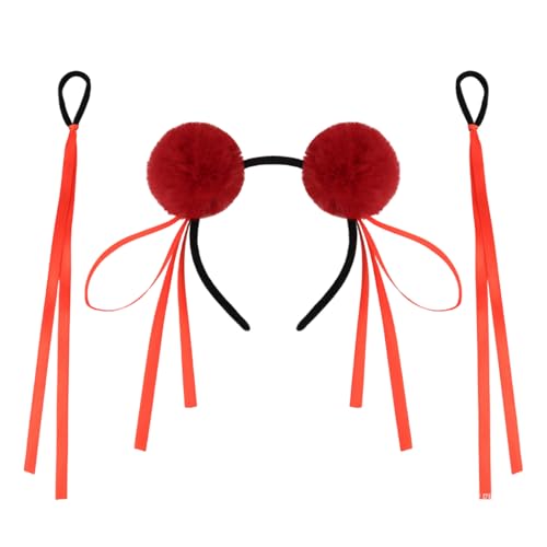 Gramigg Necha Buns Haargummi-Set, lustige pelzige Pompons, Haarreifen mit Schleife, für Erwachsene und Kinder, alle Altersgruppen, Cosplay-Requisiten Gramigg Necha Buns Haargummi-Set, lustige pelzige Pompons, Haarreifen mit Schleife, für Erwachsene und Kinder, alle Altersgruppen, Cosplay-Requisiten von Gramigg