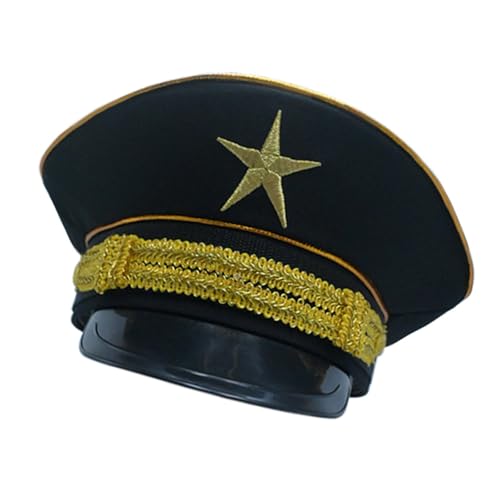 Gramigg Party-Militärhut aus Polyester, mit gesticktem Abzeichen, bequem, Cosplay, für Erwachsene, modisches Kostüm-Accessoire, atmungsaktives Polyester, Militär Gramigg Party-Militärhut aus Polyester, mit gesticktem Abzeichen, bequem, Cosplay, für Erwachsene, modisches Kostüm-Accessoire, atmungsaktives Polyester, Militär von Gramigg