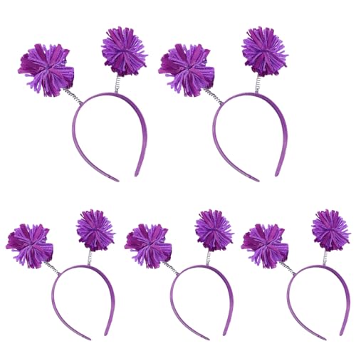 Gramigg Stilvolle Pompons, Kopfbedeckung, festlich, auffällig, Kopfbedeckung, Foto-Requisiten für Mädchen, Cosplay, Juli-Kostüm, Neujahr, bunte Stirnbänder für Herren, 5 Stück Gramigg Stilvolle Pompons, Kopfbedeckung, festlich, auffällig, Kopfbedeckung, Foto-Requisiten für Mädchen, Cosplay, Juli-Kostüm, Neujahr, bunte Stirnbänder für Herren, 5 Stück von Gramigg