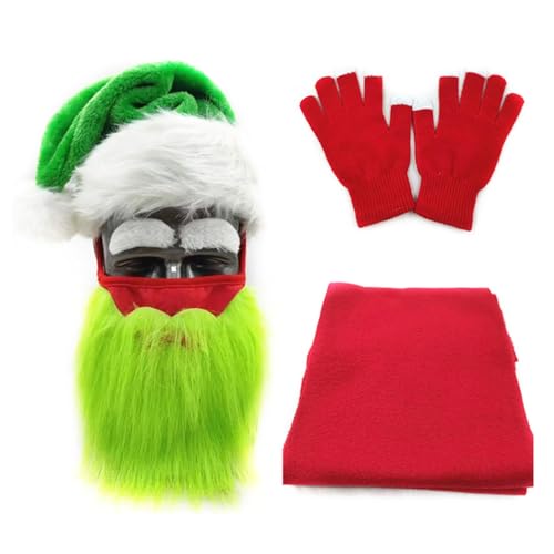 Gramigg Weihnachtsmütze, Schal, Handschuhe, Augenbrauen, Uni, Wintergeschenke für Erwachsene und Kinder, Weihnachtsmütze für Urlaubsparty Gramigg Weihnachtsmütze, Schal, Handschuhe, Augenbrauen, Uni, Wintergeschenke für Erwachsene und Kinder, Weihnachtsmütze für Urlaubsparty von Gramigg