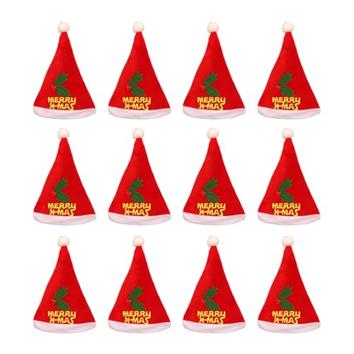 Gramigg Weihnachtsmütze für Erwachsene, Weihnachtsmannmütze mit weißem Gürtel, 12 Stück Gramigg Weihnachtsmütze für Erwachsene, Weihnachtsmannmütze mit weißem Gürtel, 12 Stück von Gramigg