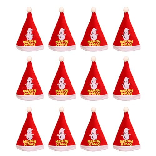 Gramigg Weihnachtsmütze für Erwachsene, Weihnachtsmannmütze mit weißem Gürtel, 12 Stück Gramigg Weihnachtsmütze für Erwachsene, Weihnachtsmannmütze mit weißem Gürtel, 12 Stück von Gramigg
