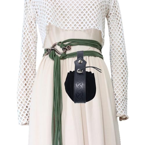 Mittelalterlicher Kostümgürtel mit passender geprägter Hüfttasche für Cosplay-Nachstellungen und heidnische Feste, Versammlungen, Mittelalterliche, verstellbare Hüfttasche von Gramigg