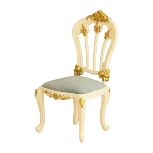 Präziser geschnitzter Stuhl, kleiner Sitz für Puppenhäuser, Figuren, flexible Figur, Esszimmermöbel, eleganter Look, Stuhl für Sammler von Gramigg