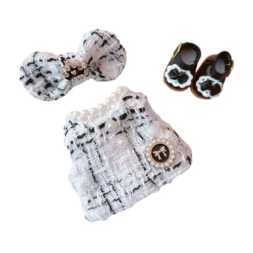 Stylisches Puppen-Outfit mit Kleid und Fliege, Schuhe für 17 cm große Sammelfigur, Puppen-Display und Foto-Requisiten, sitzende Puppenkleidung von Gramigg