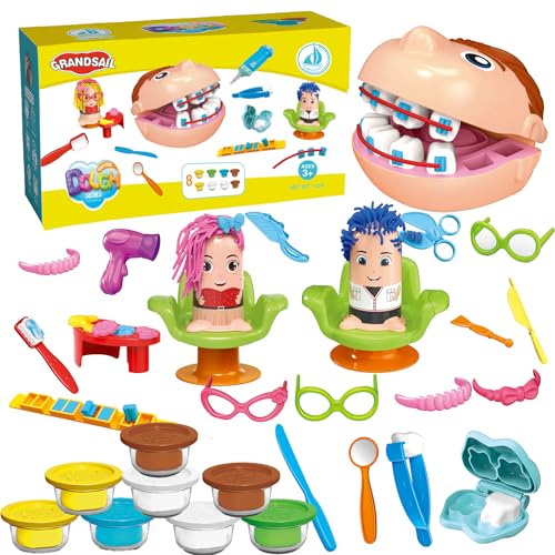 2-in-1 Friseur & Zahnarzt Playdough Spielset für Kinder 3-5 Jahre | Kreatives Rollenspielzeug mit Zubehör | Dentist Set & Hair Salon für Feinmotorik | Playdoh Knete Geschenk 2-in-1 Friseur & Zahnarzt Playdough Spielset für Kinder 3-5 Jahre | Kreatives Rollenspielzeug mit Zubehör | Dentist Set & Hair Salon für Feinmotorik | Playdoh Knete Geschenk von GrandSail