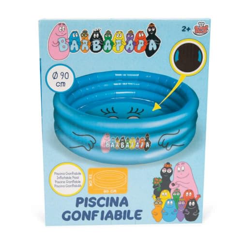 Grandi Giochi Barbapapapa Aufblasbarer Pool für Kinder, mit 3 Ringen, Größe 90cm-BAP31000, BAP31000 von Grandi Giochi