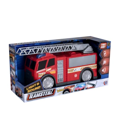 Grandi Giochi GG00966 wachsam Teamsterz Feuerwehrmann mit Leiter mit Lichtern und Geräuschen, Rot/Grau Grandi Giochi GG00966 wachsam Teamsterz Feuerwehrmann mit Leiter mit Lichtern und Geräuschen, Rot/Grau von Grandi Giochi