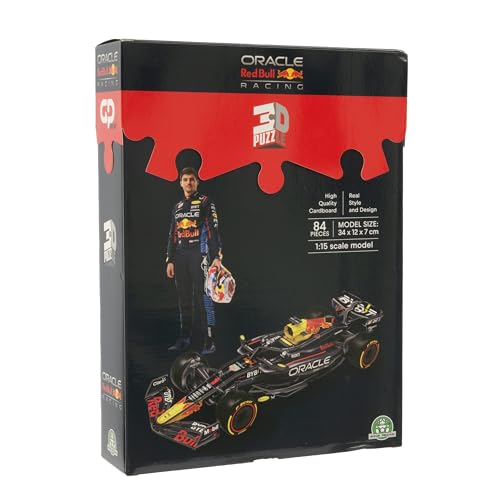 GP Moto Sport Red Bull Racing 3D Puzzle F1 Auto – 84 Teile, hochdetailliert mit 2024-Logos, einfacher Zusammenbau, kein Werkzeug oder Kleber nötig, aus hochwertiger Pappe und EPS-Schaum – 34x12x7 cm von GP Sport