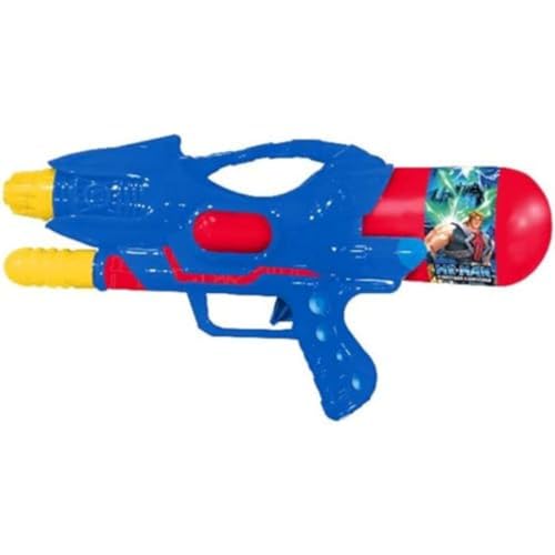 Grandi Giochi - He Man Tankpistole abnehmbar und 1 Wasserstrahl, 33 cm, Farbe Hellblau, Rot, HE00119 von Grandi Giochi