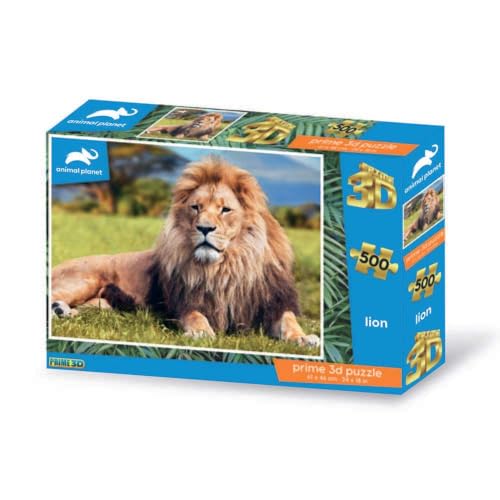 Grandi Giochi PU200000 Leone Discovery Löwe horizontales Linsenpuzzle mit 500 Teilen und 3D-Effekt Verpackung-PU200000 Grandi Giochi PU200000 Leone Discovery Löwe horizontales Linsenpuzzle mit 500 Teilen und 3D-Effekt Verpackung-PU200000 von Grandi Giochi