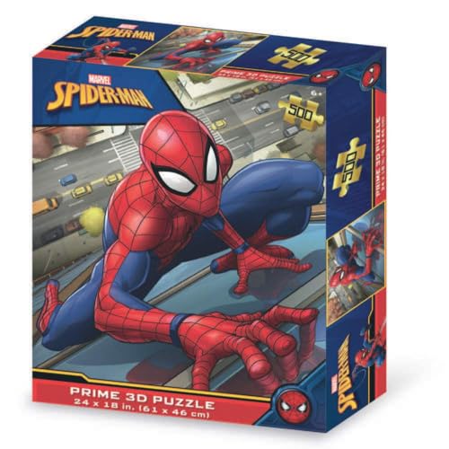 Grandi Giochi PUA06000 Marvel Spiderman horizontales Linsenpuzzle mit 500 Teilen und 3D-Effektverpackung-PUA06000 von Grandi Giochi