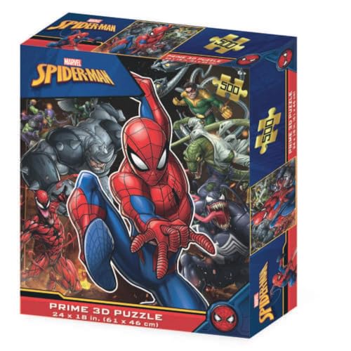 Grandi Giochi PUA07000 Spiderman vs nemici Marvel Feinde horizontales Linsenpuzzle, mit 500 Teilen und 3D-Effekt Verpackung-PUA07000 Grandi Giochi PUA07000 Spiderman vs nemici Marvel Feinde horizontales Linsenpuzzle, mit 500 Teilen und 3D-Effekt Verpackung-PUA07000 von Grandi Giochi