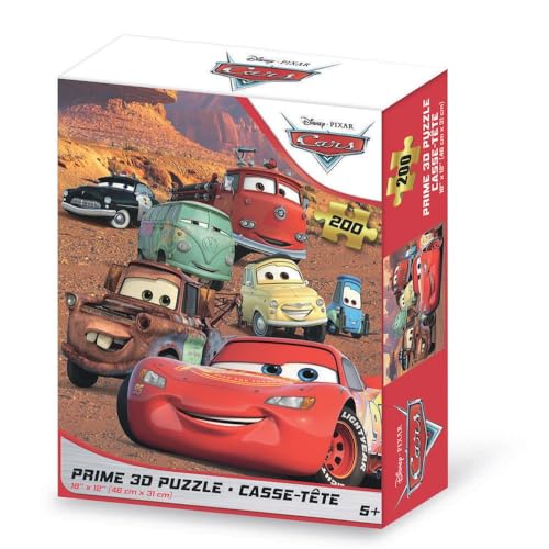 Grandi Giochi PUC00000 Saetta McQueen Cars Disney Linsenpuzzle waagerecht mit 200 Teilen und 3D-Effekt Verpackung-PUC00000 von Grandi Giochi