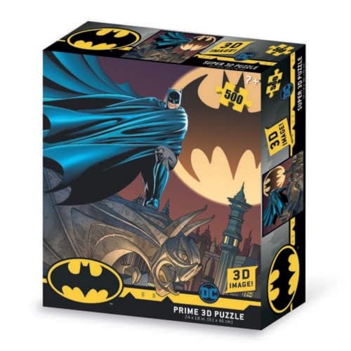 Grandi Giochi PUD00000 DC Comics Batman mit Batsignal Linsenförmiges Puzzle horizontal, inkl. 500 Teilen und 3D-Effekt Verpackung-PUD01000 Grandi Giochi PUD00000 DC Comics Batman mit Batsignal Linsenförmiges Puzzle horizontal, inkl. 500 Teilen und 3D-Effekt Verpackung-PUD01000 von Grandi Giochi