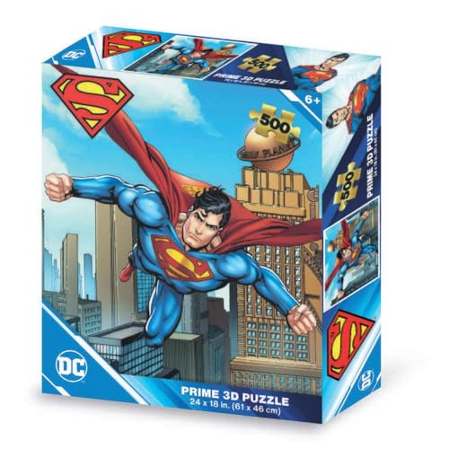 Grandi Giochi PUD03000 DC Comics Superman Horizontales Linsenpuzzle mit 500 Teilen und 3D-Effekt Verpackung-PUD03000 von Grandi Giochi