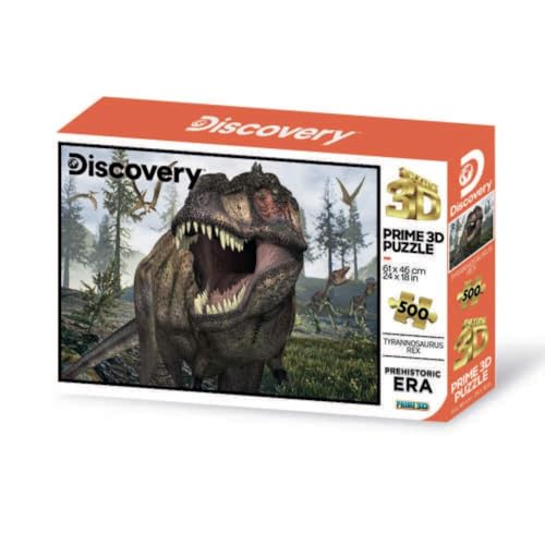 Grandi Giochi PUV00000 Trex Discovery Tirannosaurus Rex horizontales Linsenpuzzle mit 500 Teilen und 3D-Effekt Verpackung-PUV00000 von Grandi Giochi