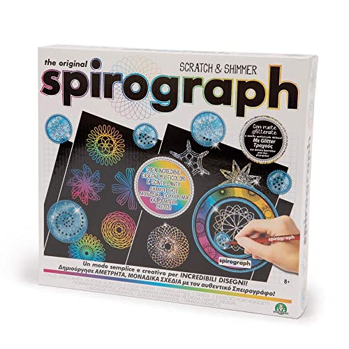 Grandi Giochi Spirograph Scratch and Shimmer, Set zum Erstellen von funkelnden und mehrfarbigen Designs, CLG08000 von Grandi Giochi