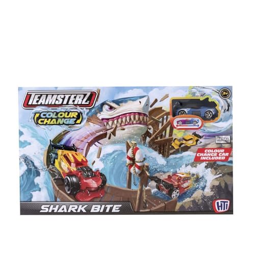Grandi Giochi - Teamsterz Rennstrecke Shark Bite mit Farbwechselauto - GG00994 von Grandi Giochi