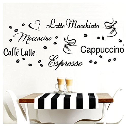 Grandora Wandtattoo Kaffeesorten I braun Kreativset I Kaffee Kaffeebohnen Kaffeetasse Küche Esszimmer Aufkleber Wandaufkleber Wandsticker Sticker W3047 von Grandora