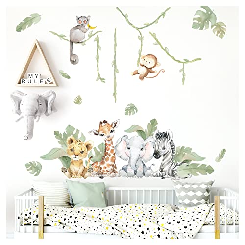 Grandora XXL Wandsticker Set Safari Tiere Wandtattoo Baby Kinderzimmer DL807-5 von Grandora