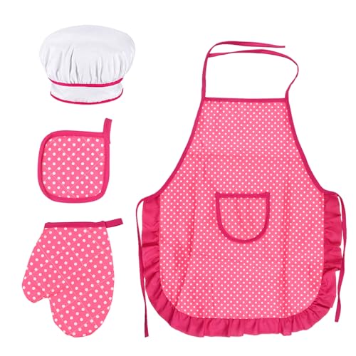 Schürze und Kochmützen Set, Verstellbare Kinder Kochschürze mit Ofenhandschuhe Kochmütze und Hitzebeständiges Pad, Kochen Backen Kinderschürzen Set für Kleinkinder im Alter von 3-12 Jahren Schürze und Kochmützen Set, Verstellbare Kinder Kochschürze mit Ofenhandschuhe Kochmütze und Hitzebeständiges Pad, Kochen Backen Kinderschürzen Set für Kleinkinder im Alter von 3-12 Jahren von Granvoo