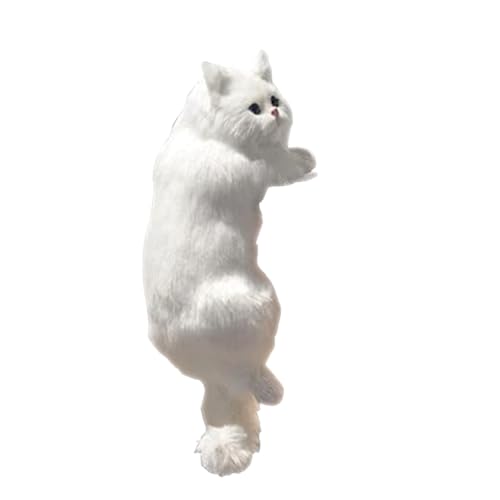 Graootoly Kunsthandwerk Simulation Haustier Heimdekoration Handwerk Kreative Geschenk TV Katzen Hängende Katzen Weiß 15 x 13 x 31 cm von Graootoly