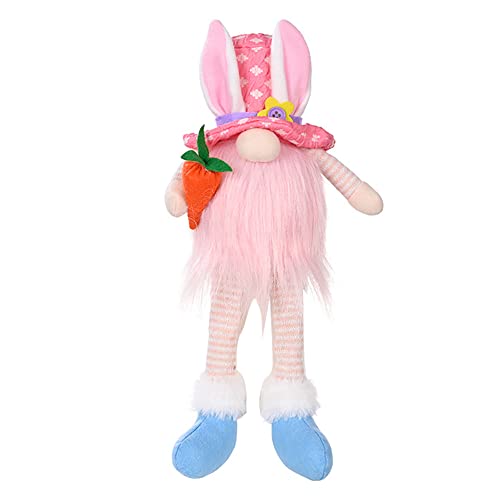 Graootoly Lange Beine Rudolf Zwerg Elf Bunny LED-Licht Leuchtende Kaninchen Gesichtslose Puppe Geschenk Kinder DIY Happy,B von Graootoly