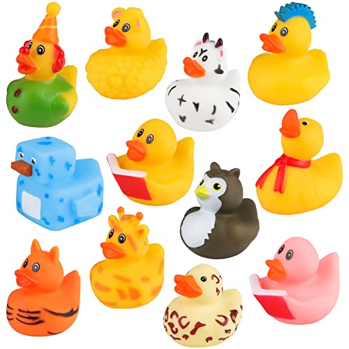 Graplan 12 Stück Badeente Baby Bade Enten Kinder Badewannenspielzeug Badespielzeug Baby Wasserspielzeug Badewanne für Babypartys Geburtstagspartys Strand und im Pool von Graplan