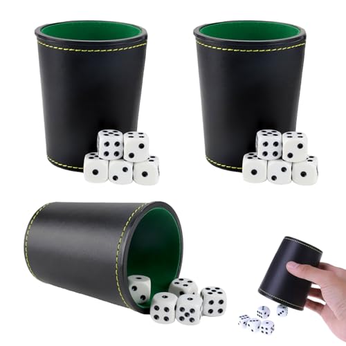 Graplan Würfelbecher Set inkl. 3 Würfelbecher Leder und 15 Würfeln, Knobelbecher, Knobelbecher Leder, Würfelbecher mit Würfeln Graplan Würfelbecher Set inkl. 3 Würfelbecher Leder und 15 Würfeln, Knobelbecher, Knobelbecher Leder, Würfelbecher mit Würfeln von Graplan