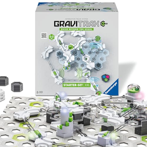 Ravensburger GraviTrax POWER Starter-Set XXL. Erweiterbare Kugelbahn mit elektronischen Elementen und Fernsteuerung. Murmelbahn, Lernspielzeug und Konstruktionsspielzeug für Kinder ab 8 Jahren von Ravensburger