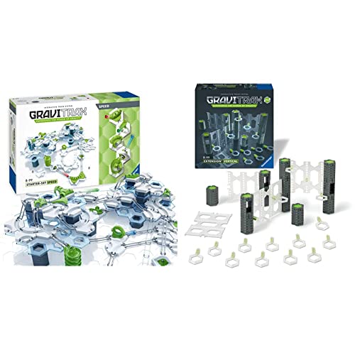 Ravensburger 27412 GraviTrax Starterset Speed mit 185 Teilen & Ravensburger GraviTrax PRO Erweiterung Vertical - Ideales Zubehör für spektakuläre Kugelbahnen, für Kinder ab 8 Jahren Ravensburger 27412 GraviTrax Starterset Speed mit 185 Teilen & Ravensburger GraviTrax PRO Erweiterung Vertical - Ideales Zubehör für spektakuläre Kugelbahnen, für Kinder ab 8 Jahren von GraviTrax
