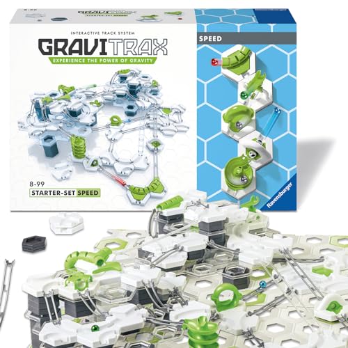 Ravensburger 27412 GraviTrax Starterset Speed mit 185 Teilen, Kugelbahn für Kinder, Interaktive Murmelbahn, Konstruktionsspielzeug ab 8 Jahren [Exklusiv bei Amazon] von Ravensburger