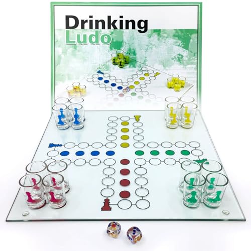 Gravidus Trinkspiel Drinking Ludo für Erwachsene Partyspiel Shotgläser von Gravidus