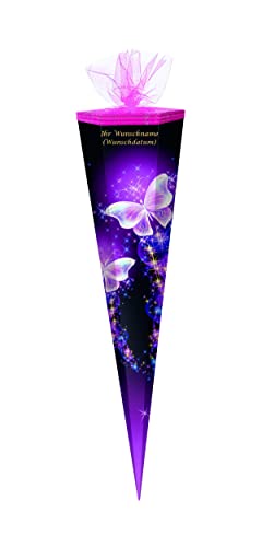Schultüte mit Gravur/Zuckertüte / 85cm / Schmetterling - Shining Butterfly Schultüte mit Gravur/Zuckertüte / 85cm / Schmetterling - Shining Butterfly von Gravur by Livepac Office
