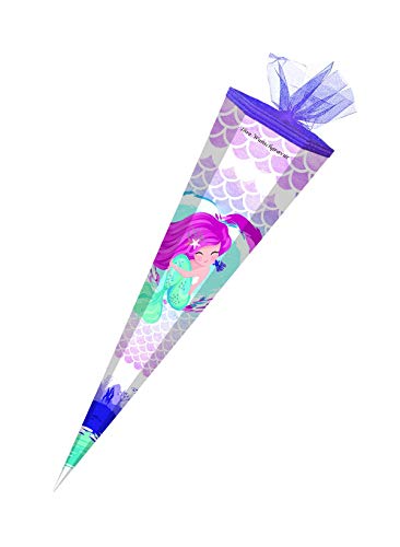 Schultüte mit Gravur / Zuckertüte / 85cm / eckig / "Meerjungfrau" Schultüte mit Gravur / Zuckertüte / 85cm / eckig / "Meerjungfrau" von Gravur by Livepac Office