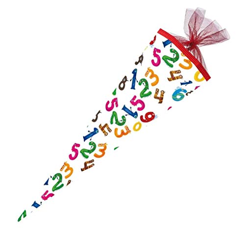 Schultüte mit Gravur / Zuckertüte / 85cm / eckig / "Zahlenmonster" Schultüte mit Gravur / Zuckertüte / 85cm / eckig / "Zahlenmonster" von Gravur by Livepac Office