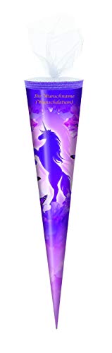 Schultüte mit gold gefärbter Gravur / Zuckertüte / 70cm / rund / "Einhorn" Schultüte mit gold gefärbter Gravur / Zuckertüte / 70cm / rund / "Einhorn" von Gravur by Livepac Office