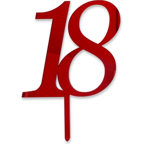 Cake Topper 18 Jahre rot von Graziano