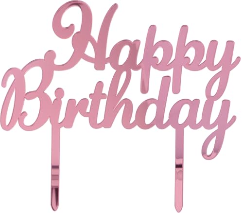Cake Topper Happy Birthday Rose Gold von Graziano