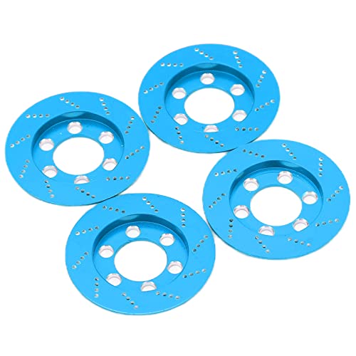 Grcfumo 4 Stück RC-Bremssattel, RC-Simulationsrad, Aluminium-Bremsscheibe, Felgenreifen-Bremsscheibe für 1,9-Zoll-Rad, 1/10 RC-Crawler-Auto (Blau) von Grcfumo