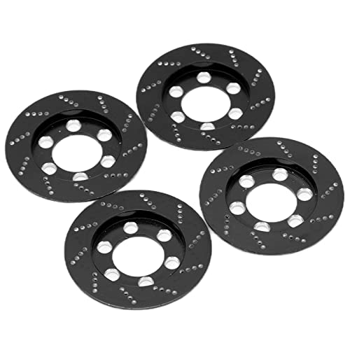 Grcfumo 4 Stück RC-Bremssattel, RC-Simulationsrad, Aluminium-Bremsscheibe, Felgenreifen-Bremsscheibe für 1,9-Zoll-Rad, 1/10 RC-Crawler-Auto (Schwarz) von Grcfumo