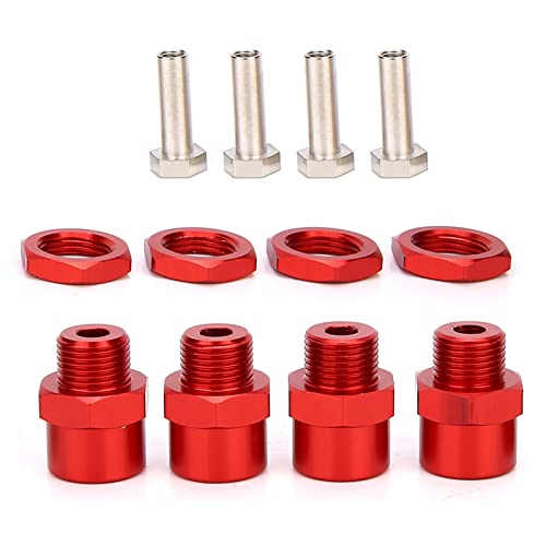 Grcfumo CAR RC Accessoires, Metall -Hex -Hub -Adapter, Härte Metallrad -Hub -Hub -Adapter, Hex Hubs Radadapter für D4 HSP 94123 1/10 Auto (Rot) von Grcfumo