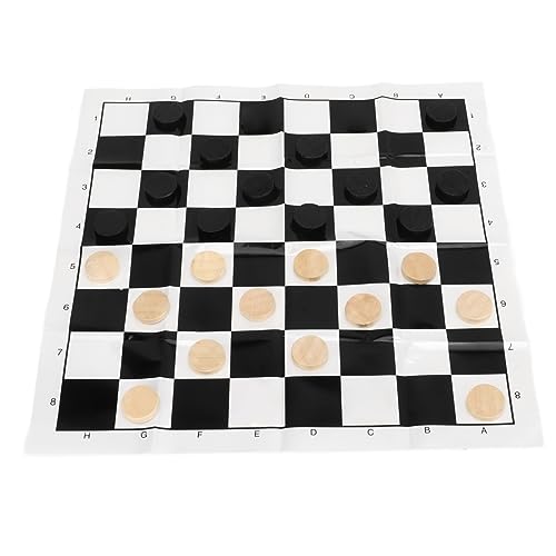 Grcfumo International Checkers, Faltbares Brettspiel mit 24 hölzernen Damesteinen, Filmschachbrett-Set für Familienspaß von Grcfumo