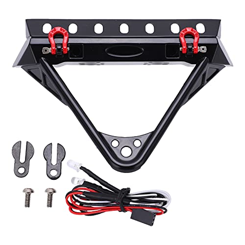 Grcfumo RC Front Bumper with Led, Iron Front Bumper with LED Light, CNC Stylish Car Front Rear Bumper with Screw for Decoration (Pointed Toe: 5.4 X 4.4 X 2.6cm / 2.1 X 1.7 X 1in) von Grcfumo