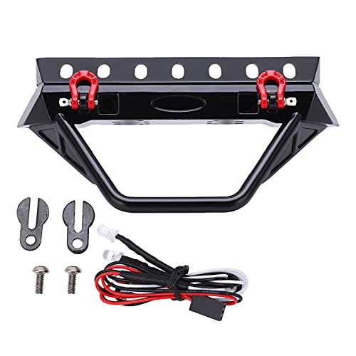 Grcfumo RC Front Bumper with Led, Iron Front Bumper with LED Light, CNC Stylish Car Front Rear Bumper with Screw for Decoration (Trapezoidal) von Grcfumo